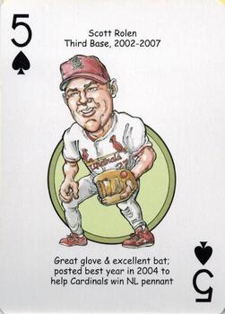 2014 Hero Decks St Louis Cardinals Baseball Heroes Playing Cards #5♠ Scott Rolen Front
