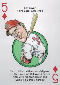 2014 Hero Decks St Louis Cardinals Baseball Heroes Playing Cards #5♦ Ken Boyer Front