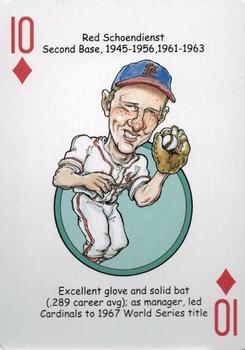 2014 Hero Decks St Louis Cardinals Baseball Heroes Playing Cards #10♦ Red Schoendienst Front