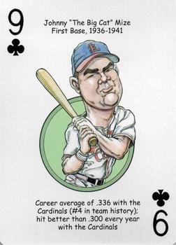 2014 Hero Decks St Louis Cardinals Baseball Heroes Playing Cards #9♣ Johnny Mize Front