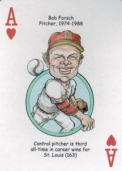 2014 Hero Decks St Louis Cardinals Baseball Heroes Playing Cards #A♥ Bob Forsch Front