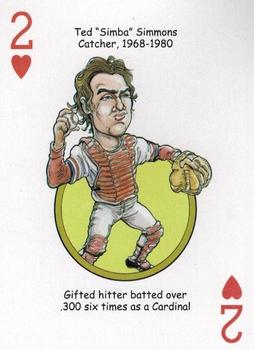 2014 Hero Decks St Louis Cardinals Baseball Heroes Playing Cards #2♥ Ted Simmons Front