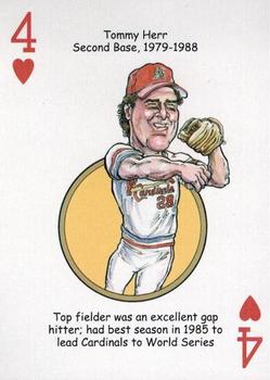 2014 Hero Decks St Louis Cardinals Baseball Heroes Playing Cards #4♥ Tommy Herr Front