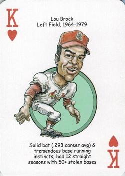 2014 Hero Decks St Louis Cardinals Baseball Heroes Playing Cards #K♥ Lou Brock Front
