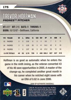 2006 SP Authentic #175 Trevor Hoffman Back