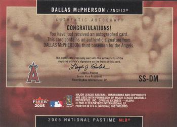 2005 Fleer National Pastime - Signature Swings Silver #SS-DM Dallas McPherson Back