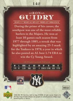 2006 SP Legendary Cuts #142 Ron Guidry Back