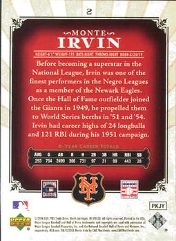 2006 SP Legendary Cuts #2 Monte Irvin Back