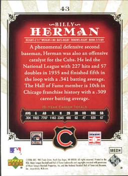 2006 SP Legendary Cuts #43 Billy Herman Back