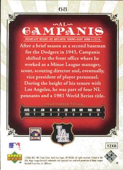 2006 SP Legendary Cuts #68 Al Campanis Back