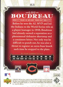 2006 SP Legendary Cuts #83 Lou Boudreau Back
