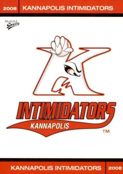 2008 MultiAd Kannapolis Intimidators 2nd Half #NNO Team Logo Header Front