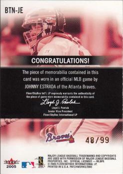 2005 Fleer Patchworks - By the Numbers Patch #BTN-JE Johnny Estrada Back