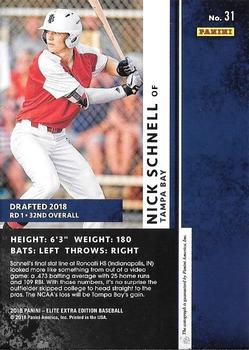 2018 Panini Elite Extra Edition - Autographs #31 Nick Schnell Back