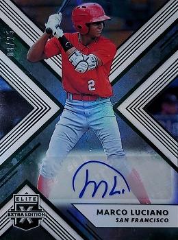 2018 Panini Elite Extra Edition - Autographs Emerald #114 Marco Luciano Front