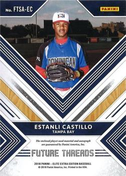 2018 Panini Elite Extra Edition - Future Threads Silhouette Autographs #FTSA-EC Estanli Castillo Back