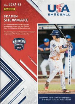 2018 Panini Elite Extra Edition - USA Collegiate Silhouette Autographs Red #UCSA-BS Braden Shewmake Back