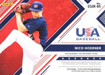 2018 Panini Elite Extra Edition - USA Material Gold #USAM-NH Nico Hoerner Back