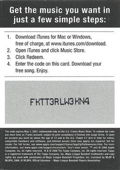 2006 Topps #NNO iTunes Download Offer Back
