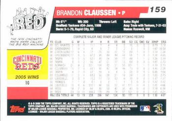 2006 Topps #159 Brandon Claussen Back