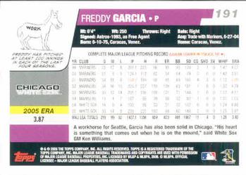 2006 Topps #191 Freddy Garcia Back