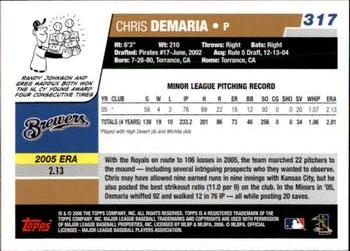2006 Topps #317 Chris DeMaria Back