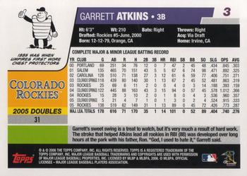 2006 Topps #3 Garrett Atkins Back