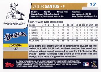 2006 Topps #17 Victor Santos Back