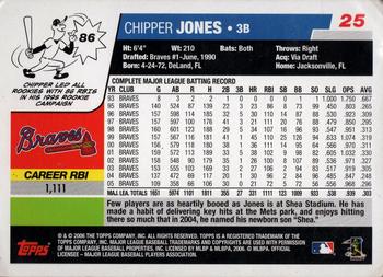 2006 Topps #25 Chipper Jones Back