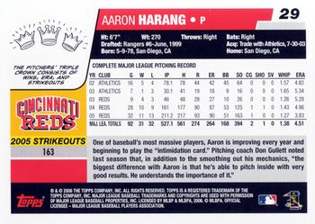 2006 Topps #29 Aaron Harang Back