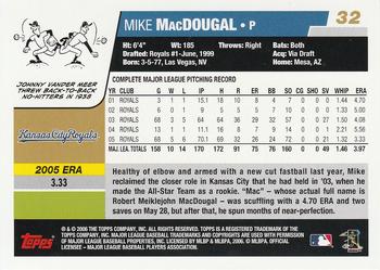 2006 Topps #32 Mike MacDougal Back