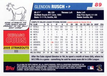 2006 Topps #89 Glendon Rusch Back