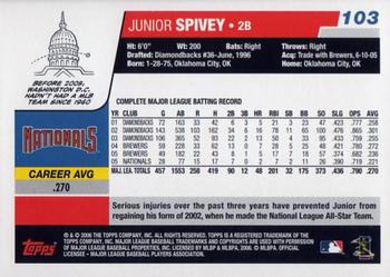 2006 Topps #103 Junior Spivey Back