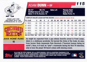 2006 Topps #115 Adam Dunn Back
