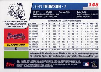 2006 Topps #148 John Thomson Back