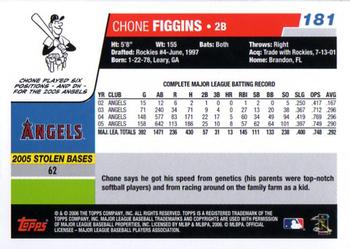 2006 Topps #181 Chone Figgins Back