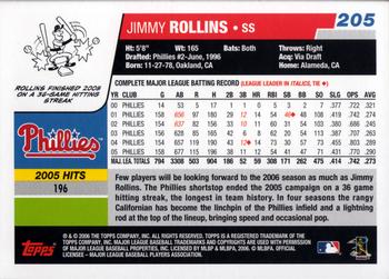 2006 Topps #205 Jimmy Rollins Back
