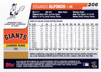 2006 Topps #206 Edgardo Alfonzo Back