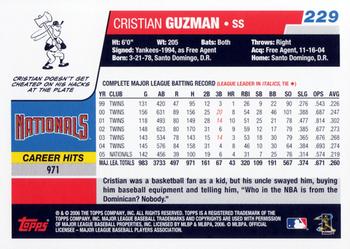 2006 Topps #229 Cristian Guzman Back