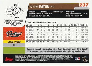 2006 Topps #237 Adam Eaton Back