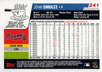 2006 Topps #241 John Smoltz Back