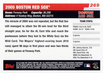 2006 Topps #269 Boston Red Sox Back