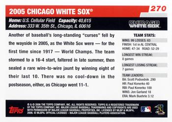 2006 Topps #270 Chicago White Sox Back