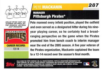 2006 Topps #287 Pete Mackanin Back