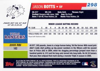 2006 Topps #298 Jason Botts Back