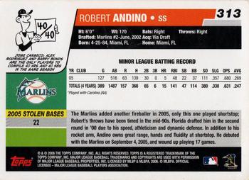 2006 Topps #313 Robert Andino Back
