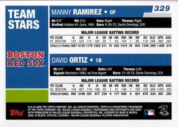 2006 Topps #329 Manny Ramirez / David Ortiz Back