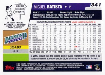 2006 Topps #341 Miguel Batista Back