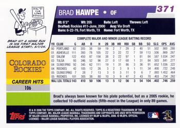 2006 Topps #371 Brad Hawpe Back