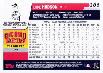 2006 Topps #386 Luke Hudson Back